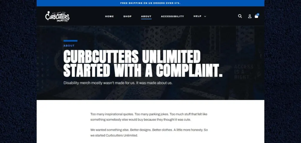 Curbcutters Unlimited about page headline: Curbcutters Unlimited started with a complaint.